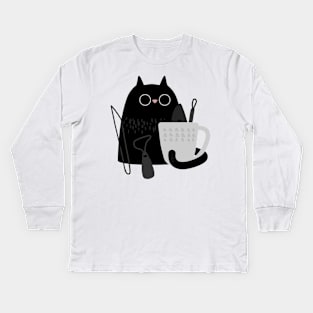 Pottery cat Kids Long Sleeve T-Shirt